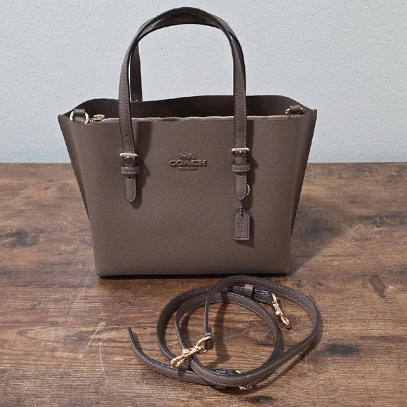 Coach Taupe Leather Tote Bag - Picture 6 of 9
